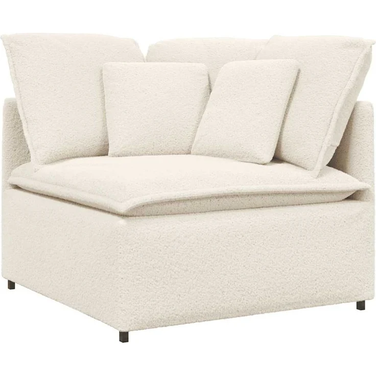vidaXL Modulares Sofa Eckmodul mit Kissen Creme 100 cm 4104475 – Bild 2