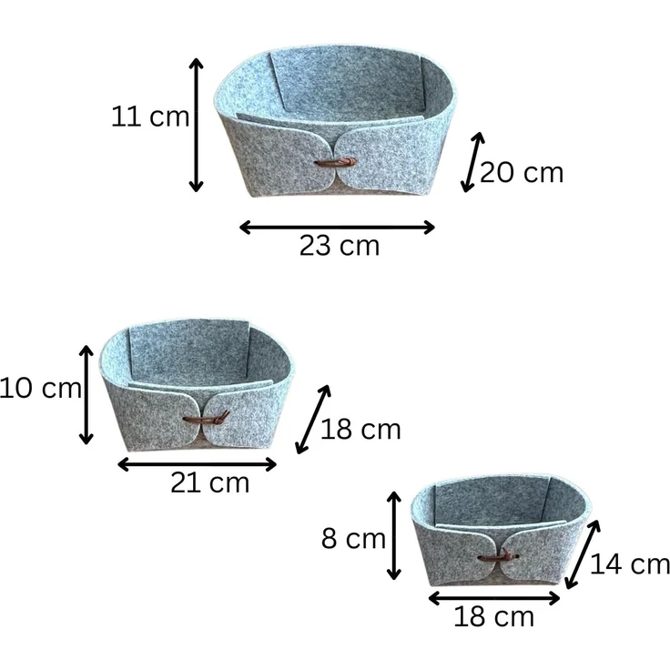 Libaro Badorganizer Aufbewahrungsbox stapelbar Ordnungsboxen Aufbewahrungskorb Stoff grau (3er-Set), Aufbewahrung Deko Ordnungsboxen Aufbewahrungskorb Filz – Bild 7