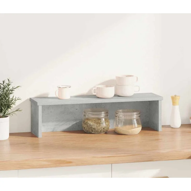 vidaXL Küchenregal Stapelbar Betongrau 60x15x16 cm Holzwerkstoff 860505 – Bild 2