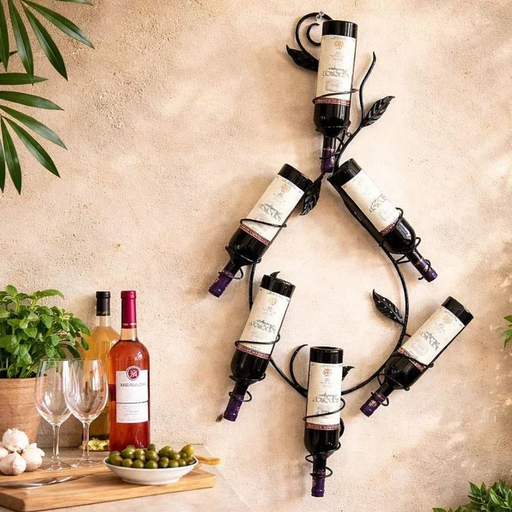 Weinregal "Natura" 100cm aus Metall Flaschenständer Wandregal