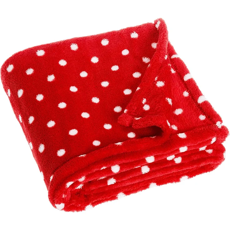 Playshoes Baby und Kinder Fleece-Decke, vielseitig nutzbare Kuscheldecke für Jungen und Mädchen, 75x100 cm, gepunktet mit Punkt-Muster – Bild 1