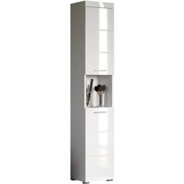 Trendteam 'Amanda' Hochschrank, Holz, Weiß Hochglanz, 190 x 31 x 37 cm – Bild 2