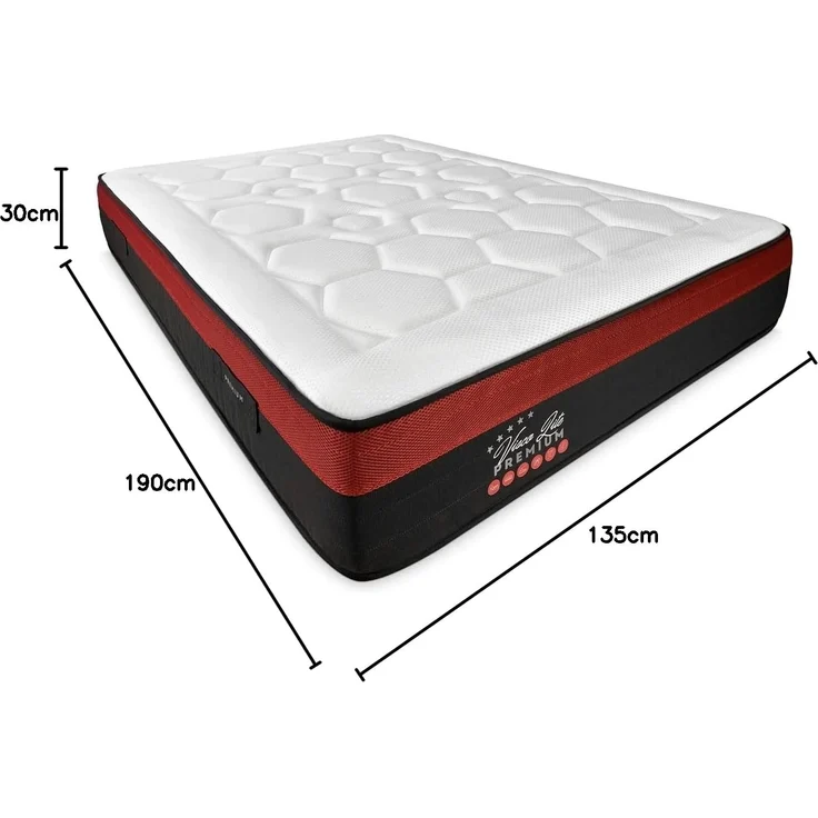 DUÉRMETE ONLINE Viskoelastische Matratze Lite Premium, Dicke 30 cm, optimaler Härtegrad und Komfort, mittlere Festigkeit, milbendicht, antibakteriell und hypoallergen, weiß, 135x190 cm – Bild 3