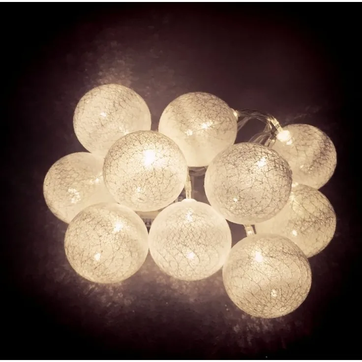 2 Stück LED Lichterkette mit je 10 Kugeln LEDs warmweiß