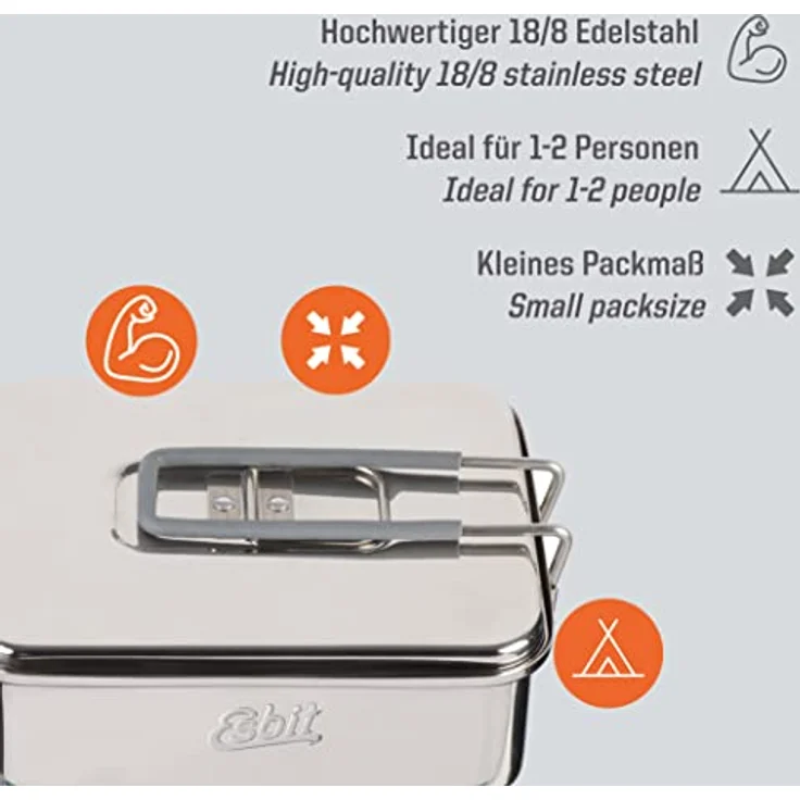 ESBIT PT1200ST Topf Edelstahl 1 2 l Silber Grau Silber Silikon Edelstahl – Bild 3