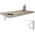KDR Produktgestaltung Wandklapptisch Schreibtisch Tischplatte 80x40 cm in Eiche astig Klapptisch Esstisch Küchentisch für die Wand Bartisch Stehtisch Wandtisch Tisch klappbar zur Wandmontage