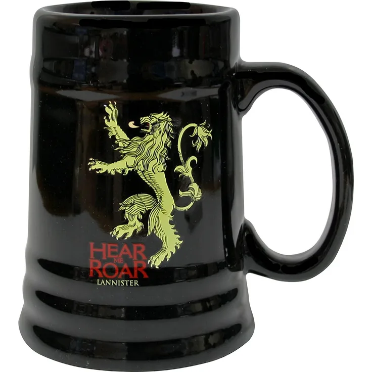 Game of Thrones House of Lannister Hear Me Roar Bier Stein, schwarz