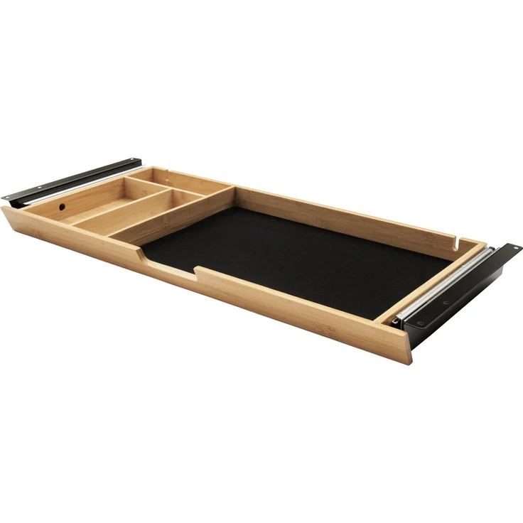 bümö Schreibtisch Organizer Schublade aus Bambus - große Unterbau Ablage für Stifte, Smartphones & Co. - einfach unter dem Tisch montierbar, Premium Schreibtisch Zubehör, us-bambus-gr – Bild 1