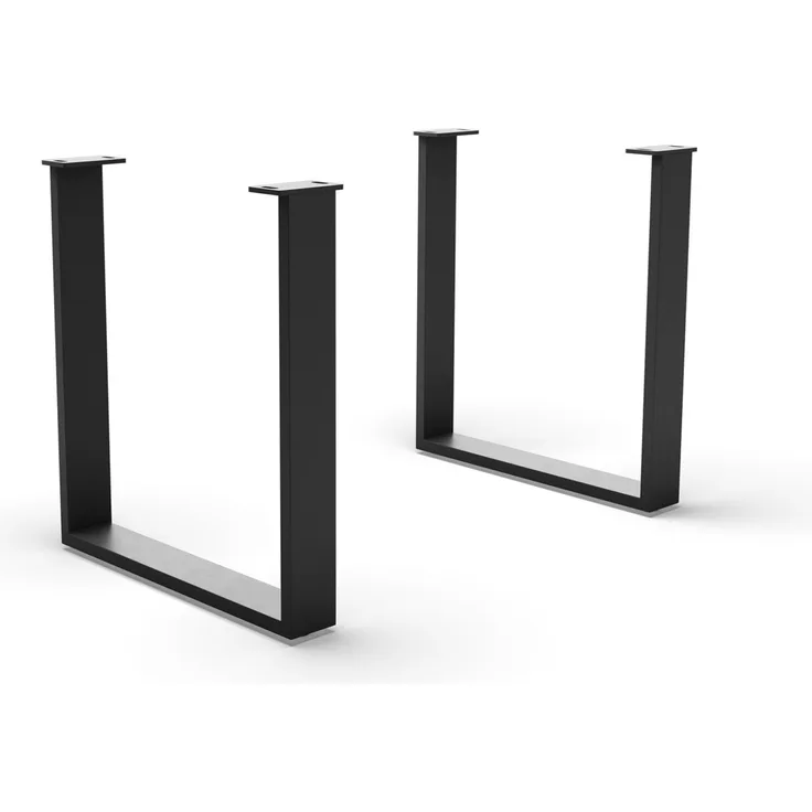 Tischgestell Metall Schmal 2er Set schwarz