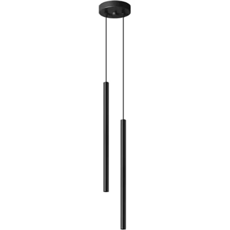 Sollux Lighting Pastelo 2 Pendelleuchte, modern schwarz, 2 Lichtquellen, aus Stahl, Höhe 118 cm, ideal für Wohnzimmer und Schlafzimmer