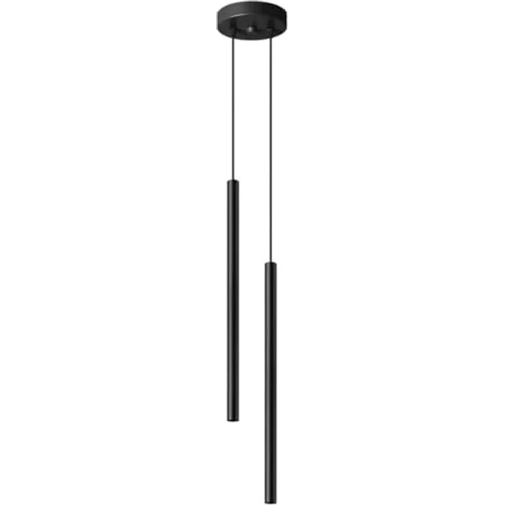 Sollux Lighting Pastelo 2 Pendelleuchte, modern schwarz, 2 Lichtquellen, aus Stahl, Höhe 118 cm, ideal für Wohnzimmer und Schlafzimmer – Bild 1
