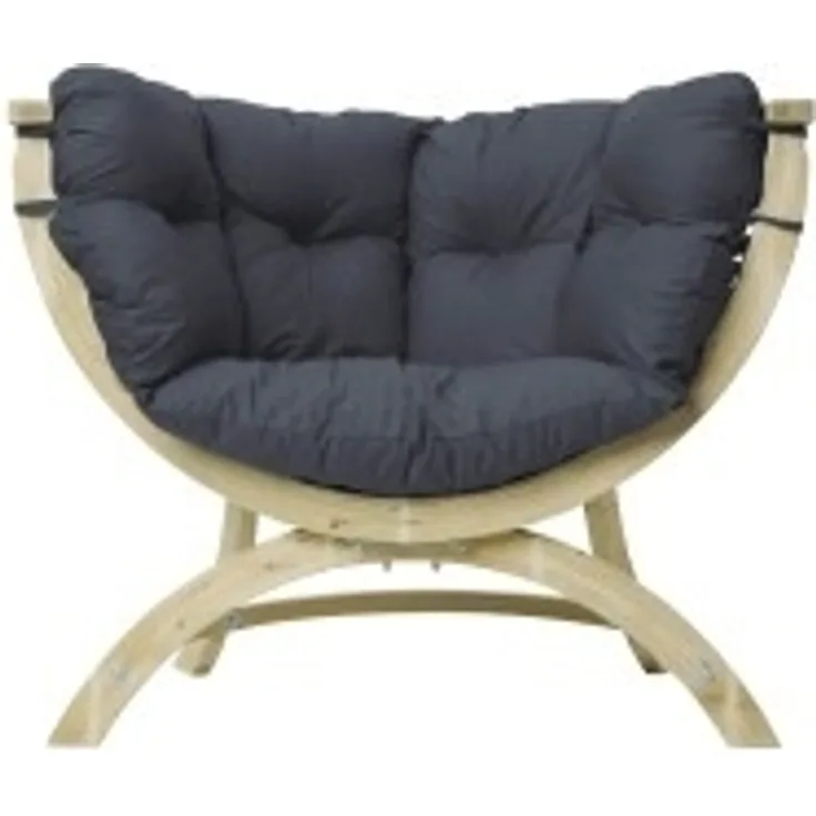 AMAZONAS Loungesessel Siena Uno Anthracite inkl. Sitzkissen 118,5 x 93,5 x 58cm für Haus und Garten