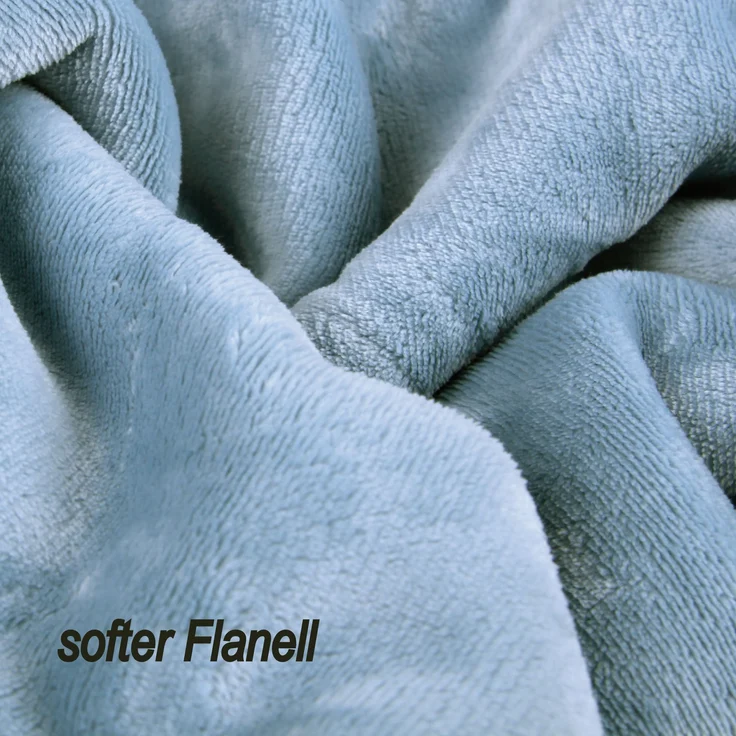 Kuscheldecke "Teddy Fleece" Sherpa/Flanell, 150x200cm Blau – Bild 6