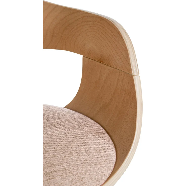 DELUKE® Besucherstuhl LONDON Stoff - 73x49x46cm, Natur/Creme Stoff Holz Gestell Konferenzstuhl Wartezimmerstuhl – Bild 7