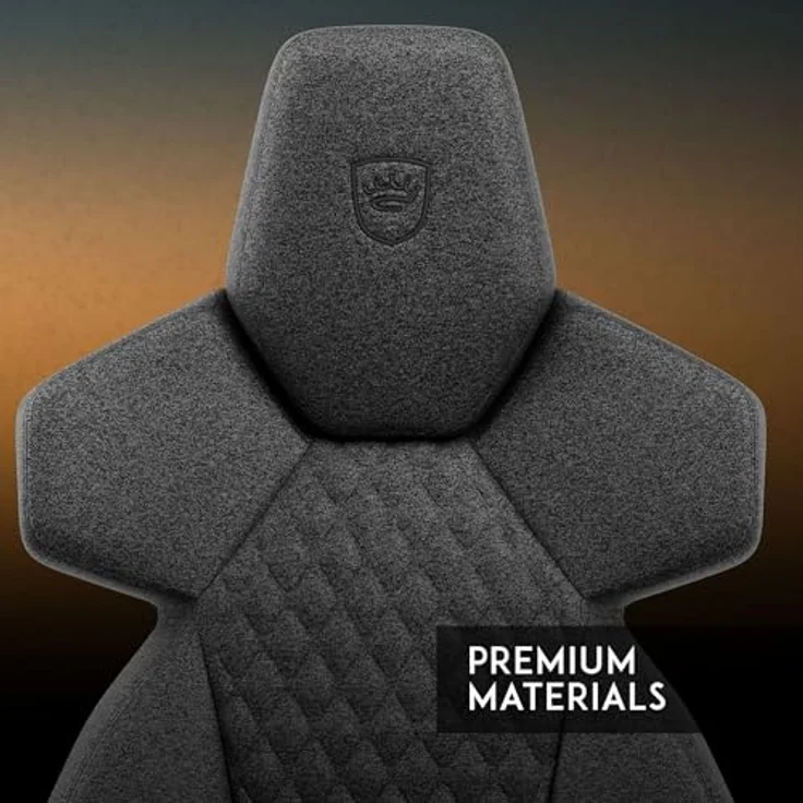 noblechairs DAWN TX Gaming Stuhl - ergonomisch, grauer Stoffbezug, Synchronmechanik, klappbare und höhenverstellbare Armlehnen, Universalrollen – Bild 5