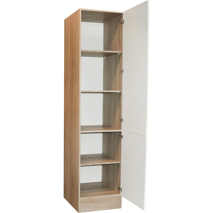 Vorratsschrank >Ailina< in Sonoma-Eiche / weiß - 50x211x56 (BxHxT) – Bild 3