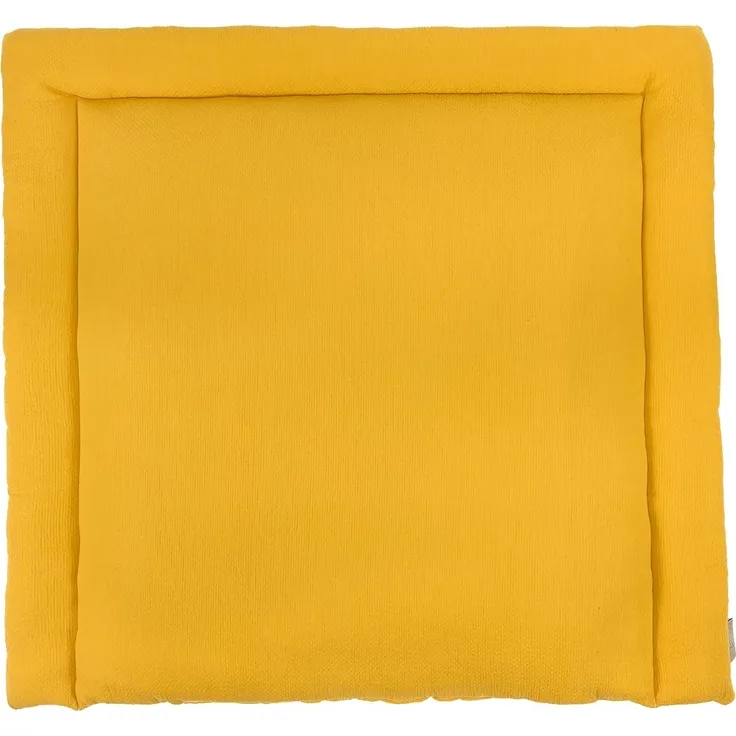KraftKids Wickelauflage in Doppelkrepp Gelb Mustard, Wickelunterlage 75x70 cm (BxT), Wickelkissen
