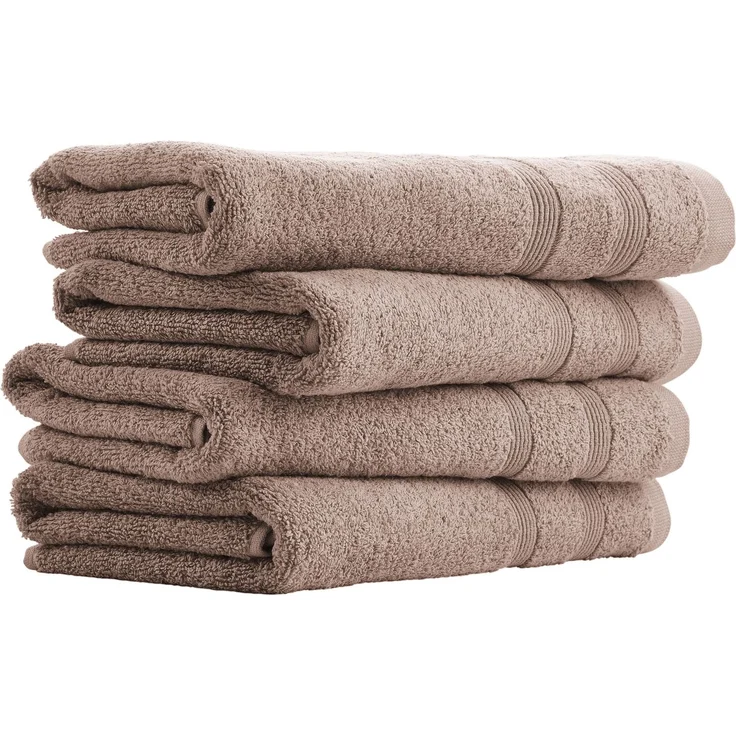 uncover by Schiesser Handtuchset Brooklyn - 4-teilig - 50x100cm - Taupe – Bild 1
