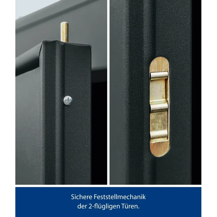 Hörmann Metall-Gerätehaus Berry Modern mit Satteldach Typ 3, 324 x 248 cm, anthrazitgrau, 8 m²,1-flüglige Tür – Bild 2