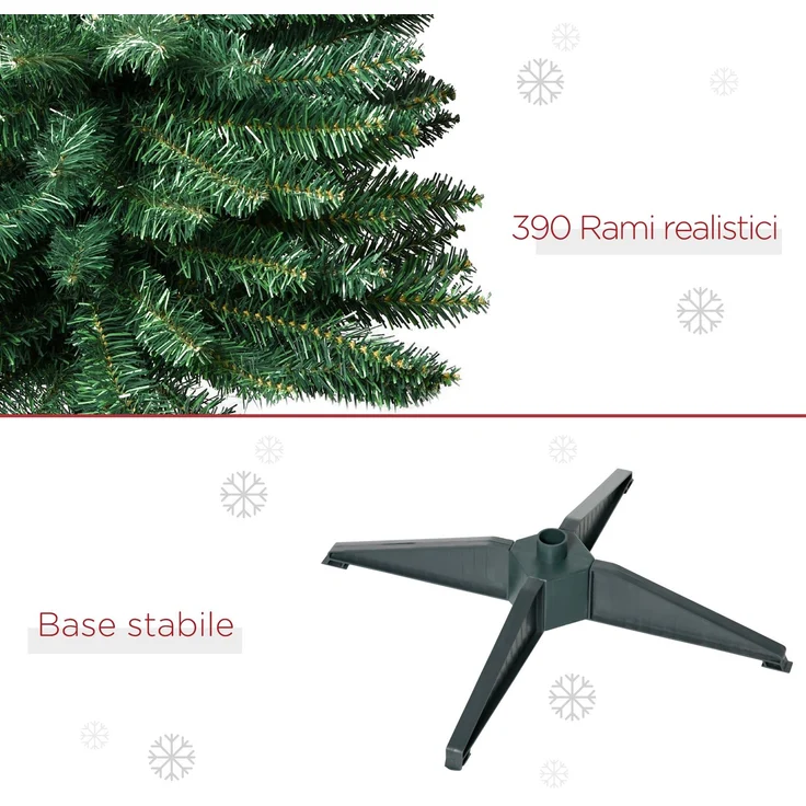 JARDJ 180 cm schlanker künstlicher Weihnachtsbaum mit realistischen Zweigen, hoher und schmaler Weihnachtsbaum mit klappbarem Fuß, Grün – Bild 8