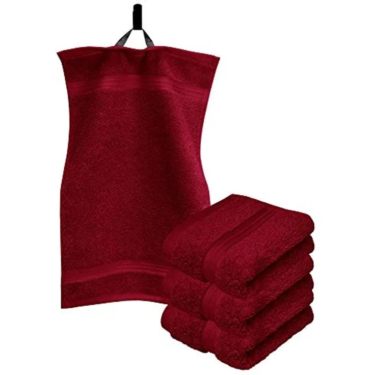 Lashuma Gästehandtücher Linz, Frottee (4-St), Kuschelige Gästetücher 30x50 cm dunkel rot – Bild 5