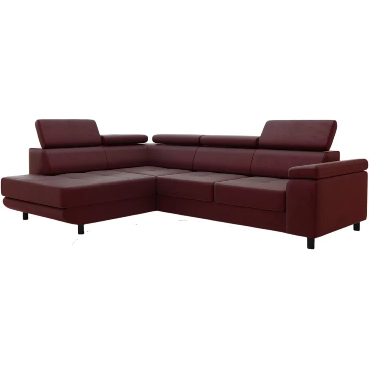 thematys Ecksofa LUNA L 250 x 183 cm, mit Schlaffunktion, mit Bettkasten, mit verstellbaren Kopfstützen, Weinrot (Monolith 69), Ausrichtung Links – Bild 2