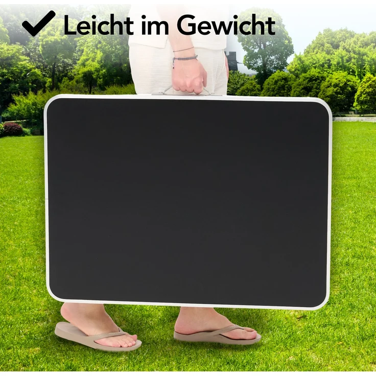 Brixy Campingtisch - klappbar - Gartentisch - 80x60x70 cm - Außen/Innen - Tragegriff - Kompakt - Aluminium - Schwarz – Bild 3