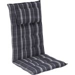 Sun Garden Inco Hochlehner-Auflage Blau-Grau Kariert 120 x 50 x 7 cm