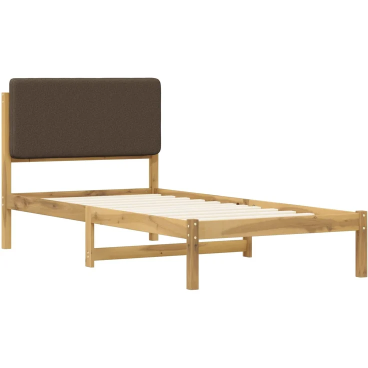 vidaXL Bettgestell mit gepolstertem Kopfteil Weiß gewaschen und Taupe 904033 – Bild 3