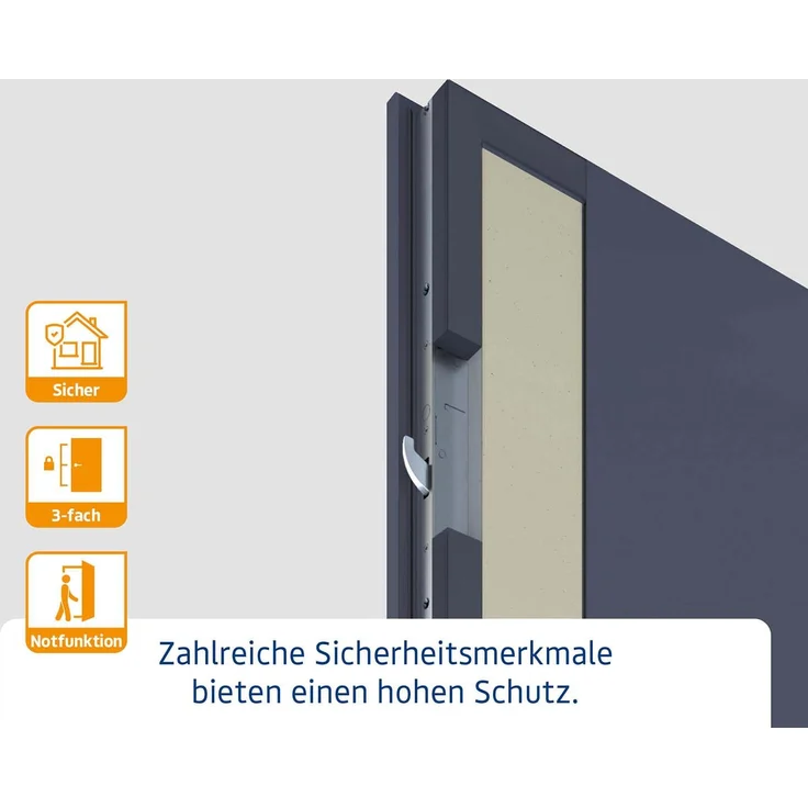 Hörmann Ecostar Haustür "ISOPRO IP 410S", anthrazit metallic (CH 703), 110 x 210 cm (B x H),DIN Links – Bild 3