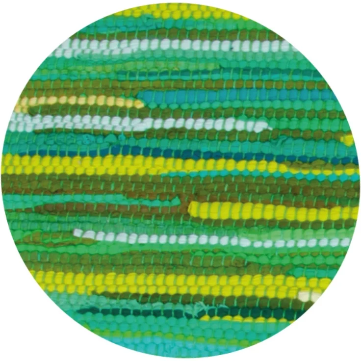 Flickenteppich handgewebter Teppich aus Baumwolle, stylischer und strapazierfähiger Fleckerlteppich in vielen verschiedenen modischen Ausführungen erhältlich (90 x 150cm / grün - dunkelgrün) – Bild 8
