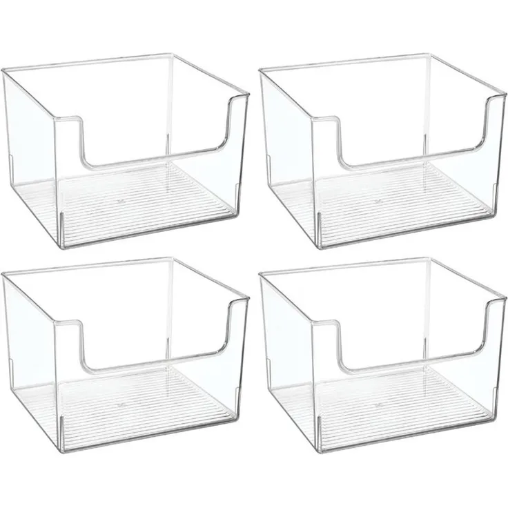 mDesign 4er-Set Aufbewahrungsbox Organizer Kunststoff Ablage Transparent