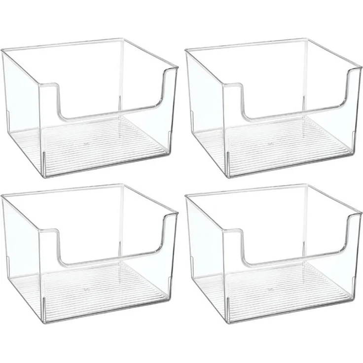 mDesign 4er-Set Aufbewahrungsbox Organizer Kunststoff Ablage Transparent – Bild 1