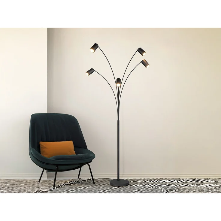 LED Bogenlampe Schwarz 5flammig dimmbar, 200cm groß – Bild 8