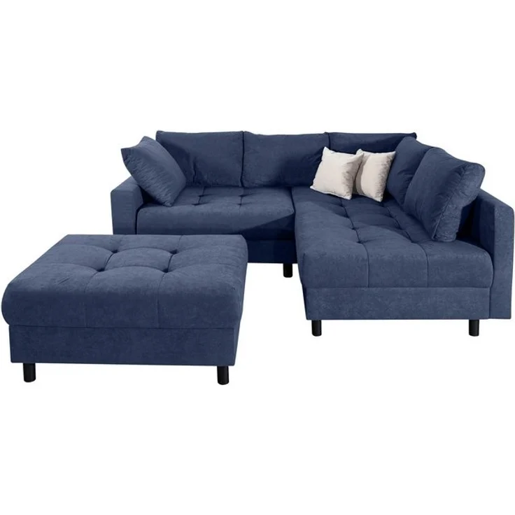 COLLECTION AB Ecksofa Toni L-Form, B: 215 cm, mit Hocker & 2 Zierkissen, Federkern – Bild 4