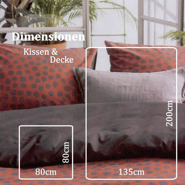 Bettwäsche Walra (135x200cm) Spots & Dots ( Cognac ) – Bild 3