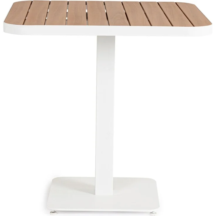 Gartenesstisch Belmar aus Aluminium, modern skandinavisch, weiß, quadratisch 75x75 cm, Outdoor – Bild 2