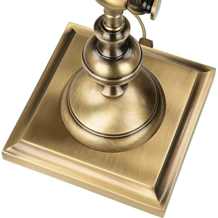 Licht-Erlebnisse Premium Bankerleuchte, Tischlampe aus echtem Messing in bronze hell, 39 cm, E14, handgefertigt in Italien, verstellbarer Schirm – Bild 5