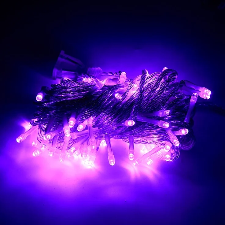 ABC LED-Lichterkette für Außenbereich, 800 LED, lila, 100 m, 8 Leuchtmodi – Bild 2