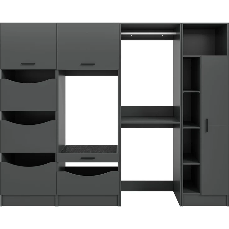 Waschmaschinenumbau Set B/H/T: 248x195x68 cm in anthrazit Nachbildung und -- – Bild 3