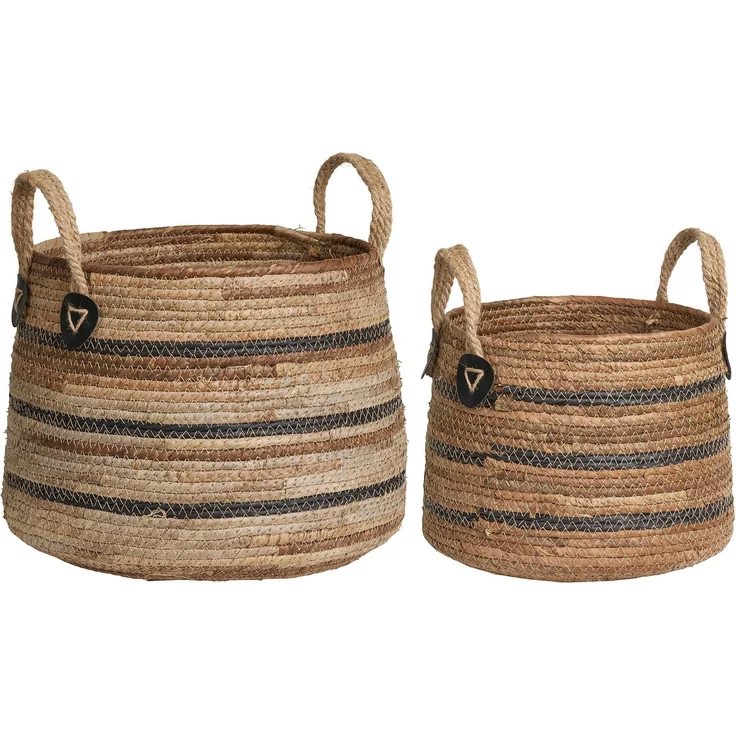 House Nordic Körbe, Bananenblatt, natur, 2er-Set – Bild 1