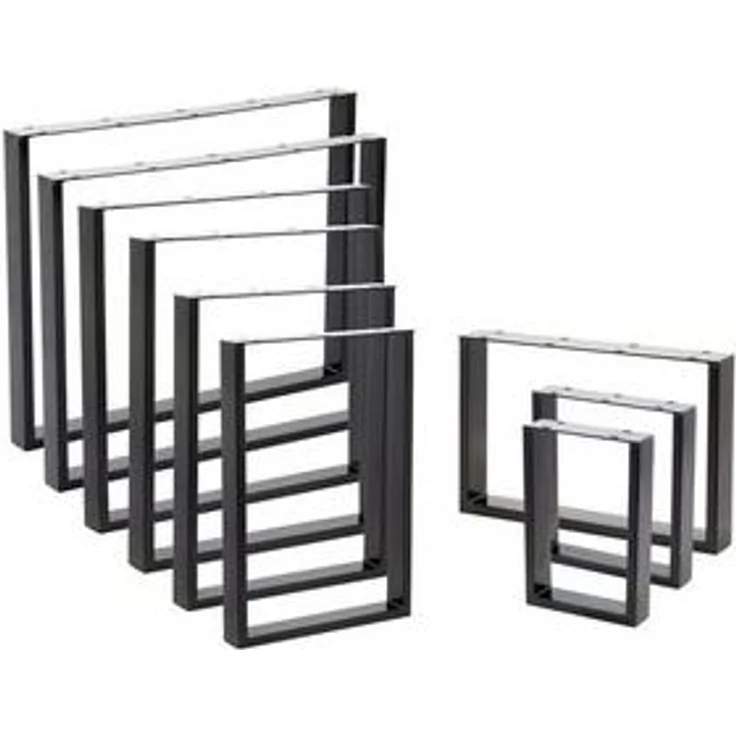 VENDOMNIA Möbelkufe Tischgestell - 2er Set, aus Stahl, Größenwahl, (Schwarz, Grau oder Industrial, Tischbeine, Tischkufen, Metall Kufengestell, Tischuntergestell) – Bild 6
