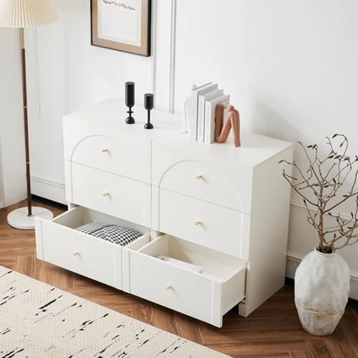 SOFTWEARY Kommode mit Schubladen (120/40/88 cm), Schubladenkommode, Mehrzweckschrank – Bild 4
