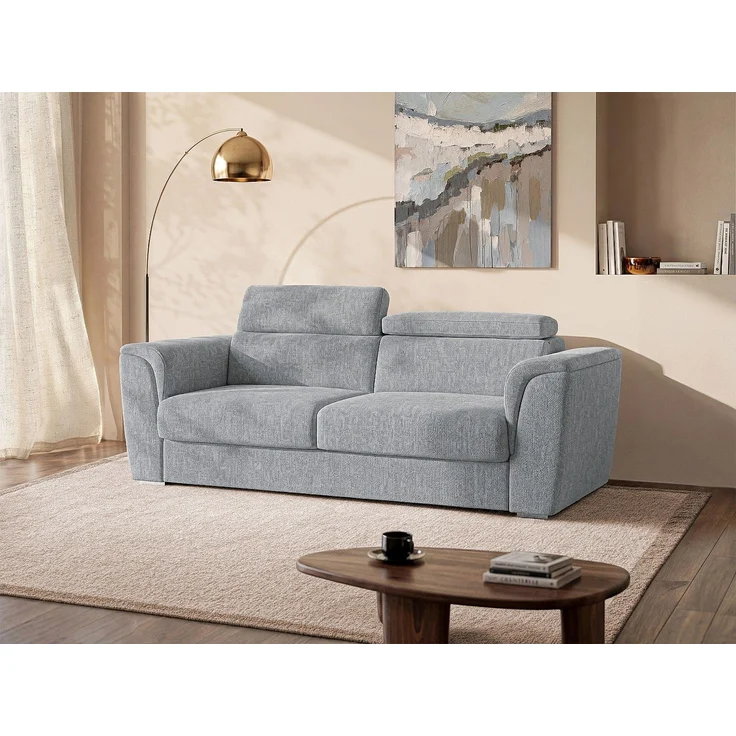 Vente-unique - RIZORA - Schlafsofa - Plastik - Kunststoff (PVC) - Grau - 230 x 223 x 93 cm – Bild 2