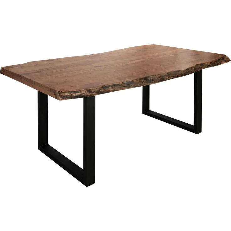 Baumtisch Akazie 160x90x77 natur lackiert / U-Beine anthrazit matt FREEFORM 5 – Bild 1