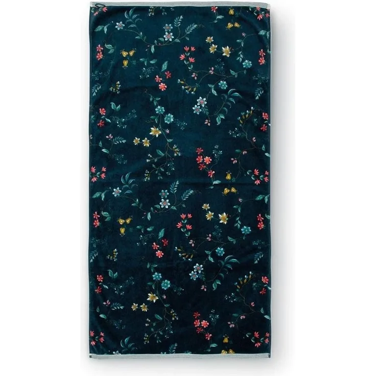 PiP Studio Badaccessoire-Set Les Fleurs Duschtuch dark blue 70x140cm (1 Stück)