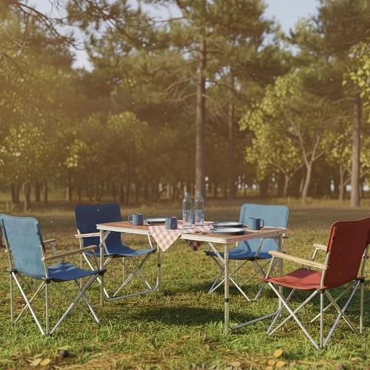 CampFeuer Campingtisch faltbar aus Aluminium für 6 Personen, 120 x 60 cm, Gartentisch (1-St), Klappbar und höhenverstellbar – Bild 2