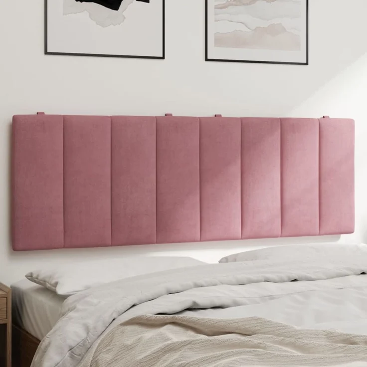 vidaXL Kopfteil-Kissen Rosa 120 cm Samt 374666 – Bild 1