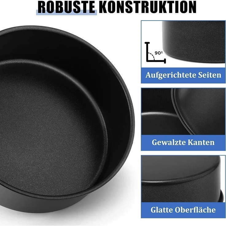 Homikit 20cm Edelstahl Kuchenform Backform Antihaft Rund-Tortenform – Bild 4