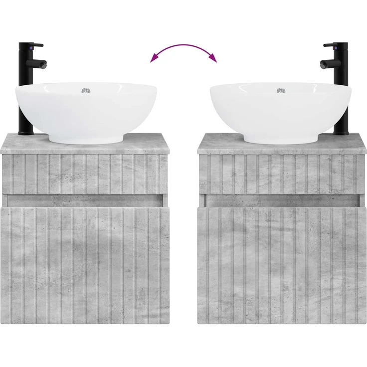 vidaXL Badezimmerschrank-Set 3 stk. Betongrau 157 x 44,5 x 80 cm 3405760 – Bild 10